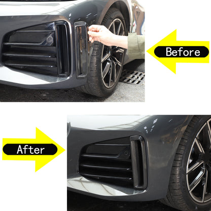 Real Carbon Fiber Front Fog Light Decor Cover Trim For BMW 4 series G26 2022-25 2