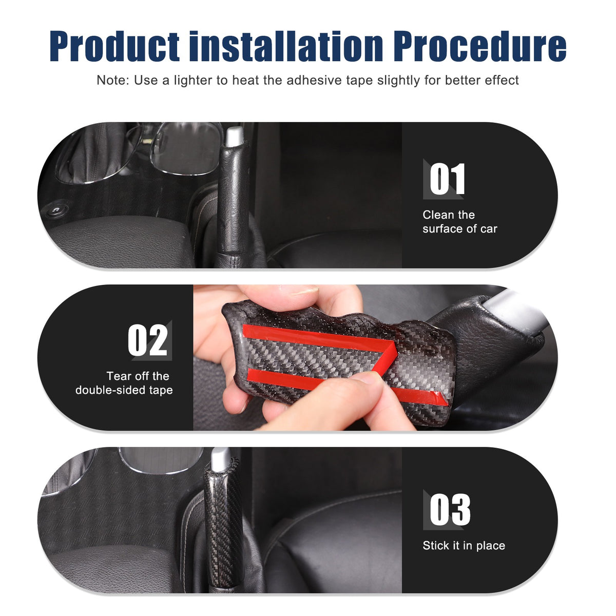 Real Carbon Fiber Emergency Brake Handle Cover Trim For Corvette C6 2005-2013 US 4
