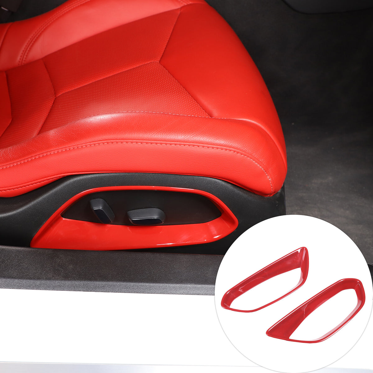 Red Full Interior Set Dash Panel Decor Cover Trim Kit For Corvette C8 2020-25 - Variants 16-20 39