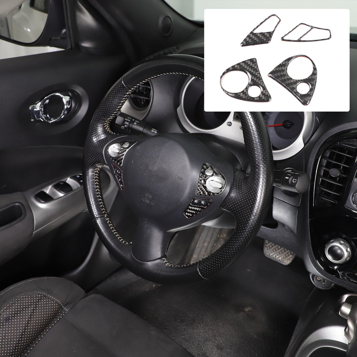 Soft Carbon Fiber Interior Center Console trim Sticker For Nissan Juke 2011-2019 81