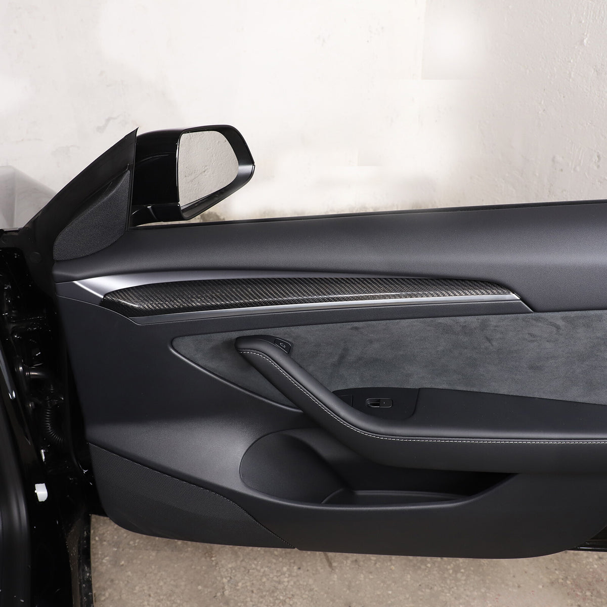 Real Carbon fiber inner door Armrest panel Trim Cover For Tesla Model 3 Y 21-22 6