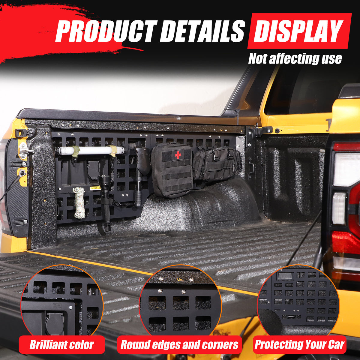 Tailgate Body Armor Side Bed Molle Panel Storage Rack for Ford Ranger 2024-2025 22