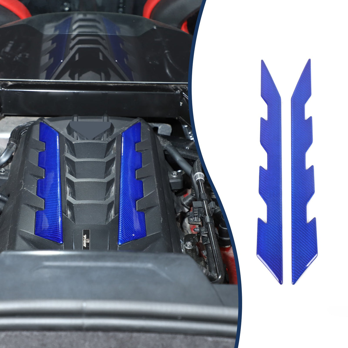 Blue Real Carbon Fiber Full Interior Set Decor Trim Kit for Corvette C8 20-25 - Variants 26-30 25