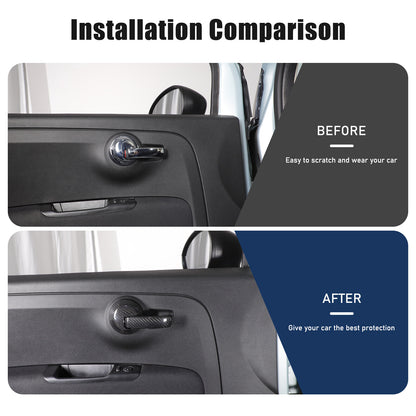 Real Carbon Fiber Interior Door Handle Trim For Fiat 500 Abarth 595 695 2010+ 21