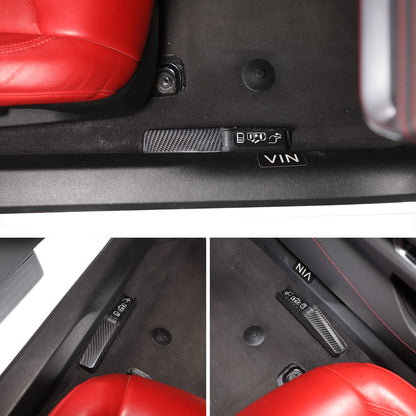 Real Dry Carbon Fiber Emergency Door Lock Switch Trim for Corvette C8 2020+ 4
