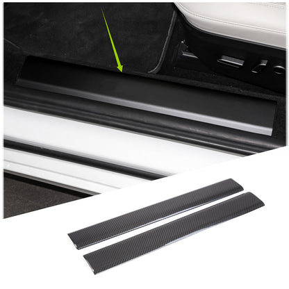 Real Carbon Fiber Car Door Sill Protector Step Trim For Tesla Model S 2023-24 1