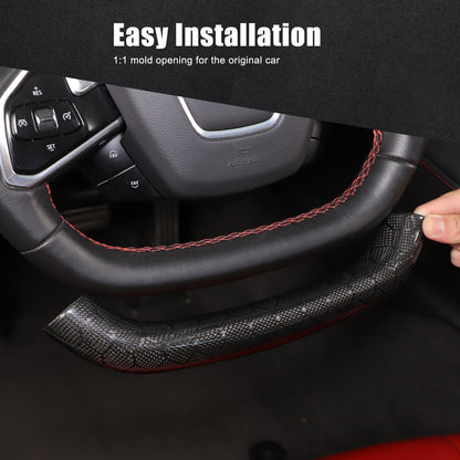 Red Top Honeycomb Carbon Fiber Steering Wheel Trim Cover For Corvette C8 2020+ 9