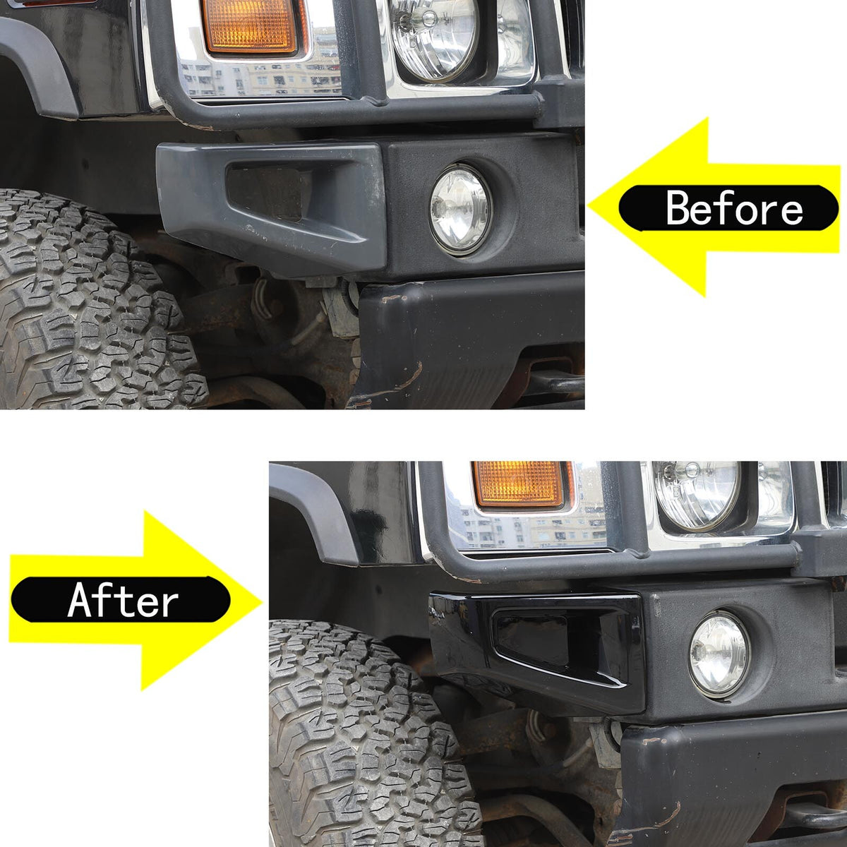 Replace Piano Black Front Bumper Corner Cover Trim for Hummer H2 2003-09 SUV US 7