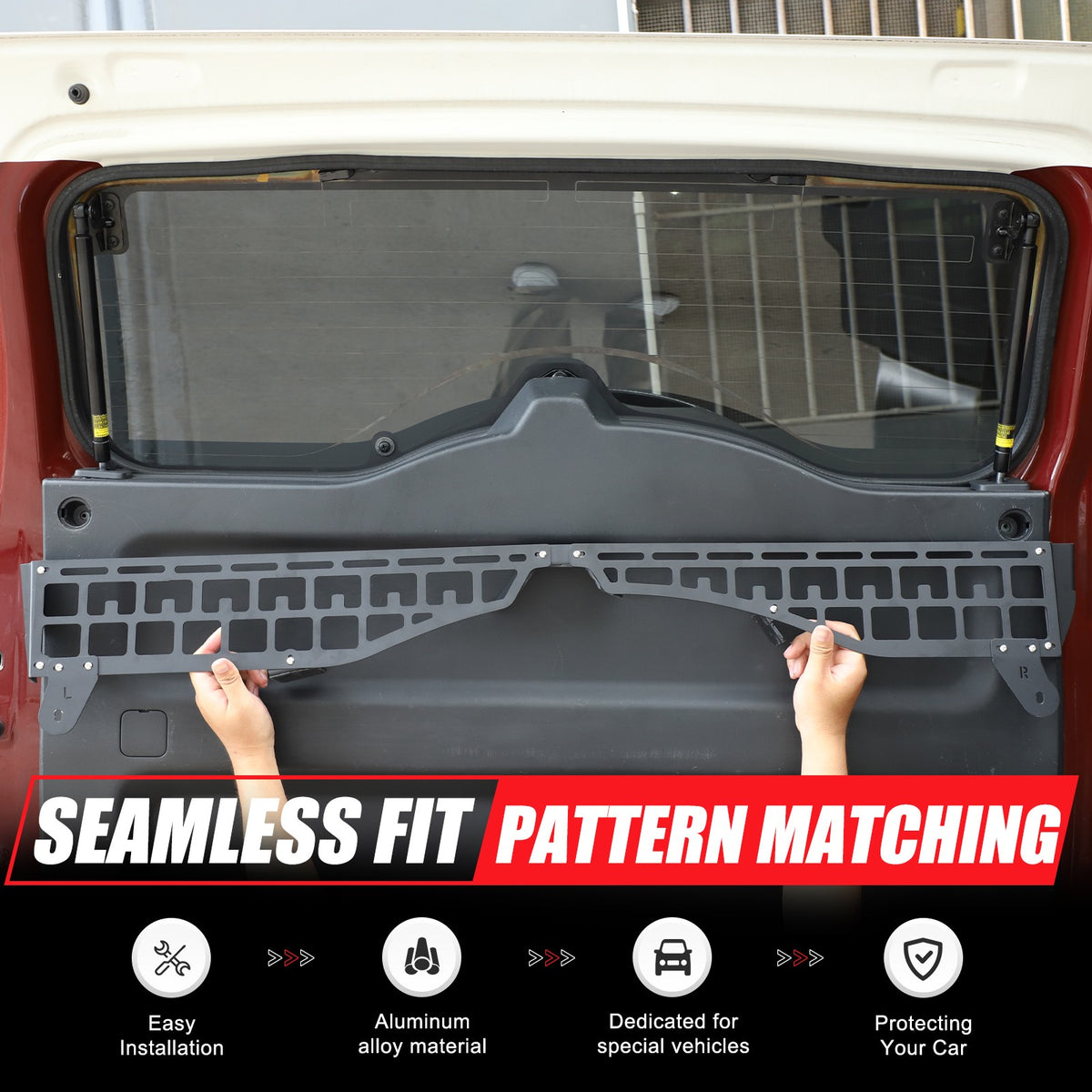 Steel Rear Window Storage Fence Molle Panel For Toyota FJ Cruiser 2007-21 5