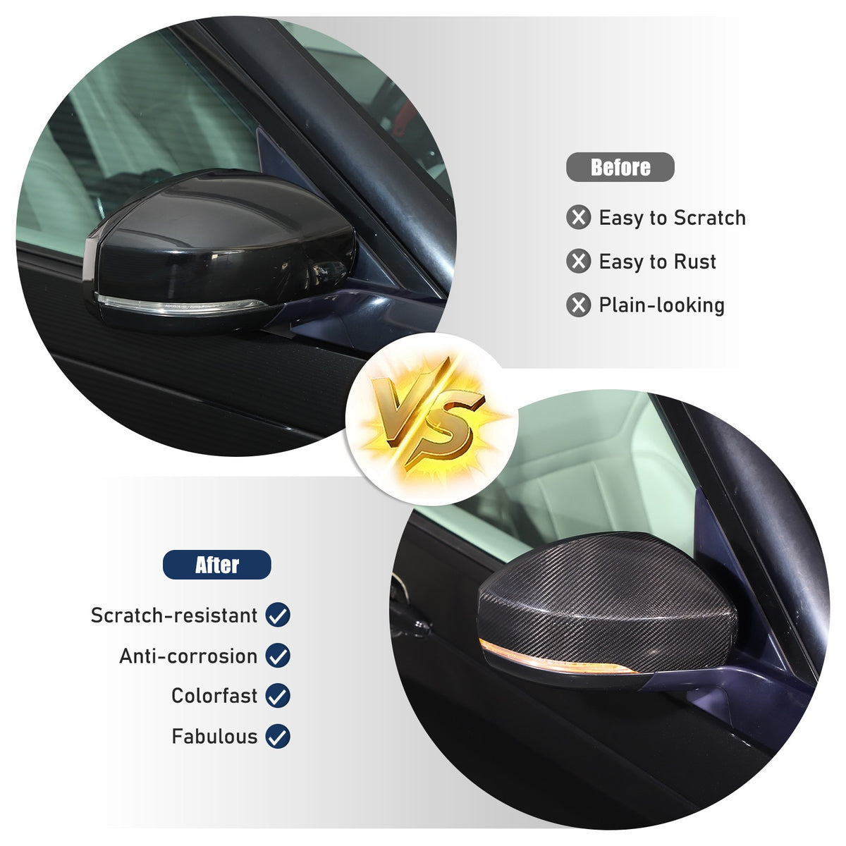 Real Carbon Fiber Exterior Mirror Cover Trim For LR Range Rover Sport L494 14-22 5