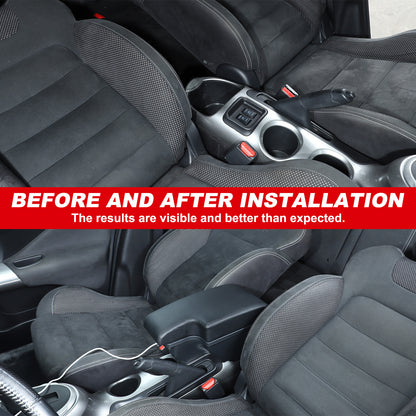 Center Console Armrest Storage Box Black Central Container For Nissan Juke 10-19 4