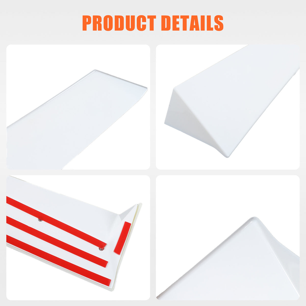 White ABS Rear Windshield Spoiler Trim Cover For Corvette C8 Coupe 2020+ 15