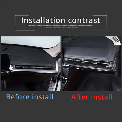 ABS Carbon fiber Center Console air outlet frame Trim For BMW X1 U11 2023-24 3