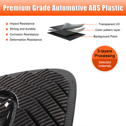 ABS Carbon Fiber Rear Side Window Louver Shutter Cover For Seat Leon MK2 08-12 20