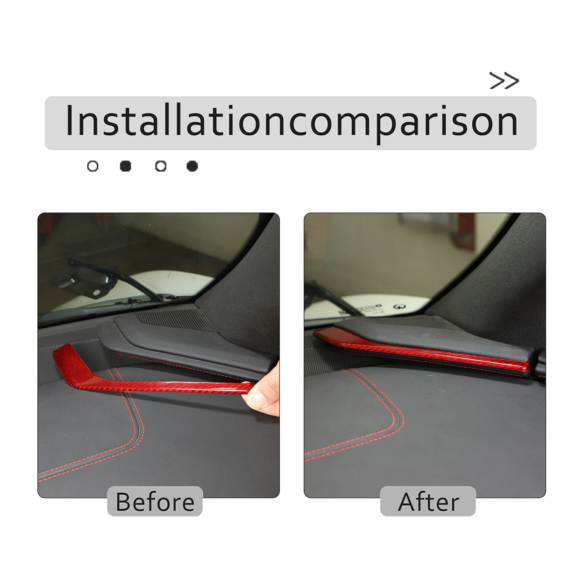 Red Real Carbon Fiber Center Console Side Instrument Trim For Corvette C8 20-25 6
