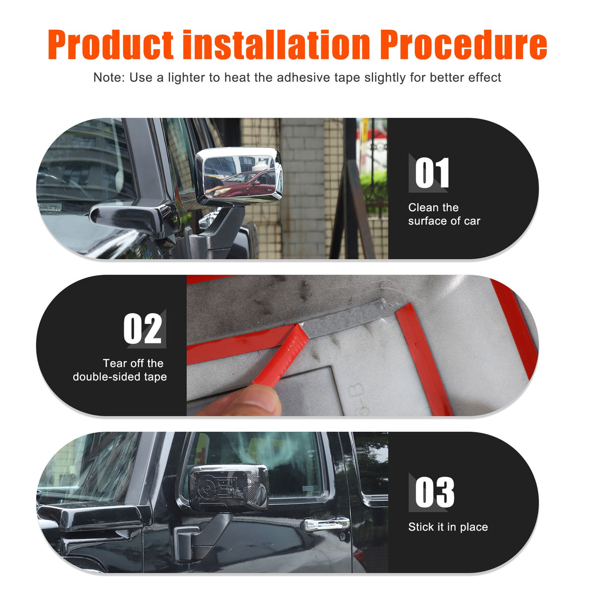Mech ABS Carbon Fiber Outer Rearview Mirror Cover Trim For Hummer H3 2005-09 US 4