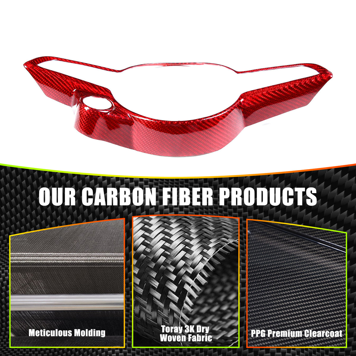 Red Carbon Fiber Steering Wheel Frame Trim For Alfa Romeo Giulia/Stelvio 2020 4