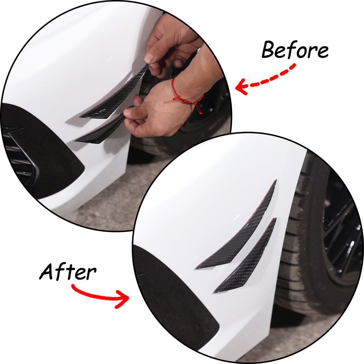 Car Bumper Fin Canard Splitter Diffuser Valence Spoiler Lip For Corvette C8 3