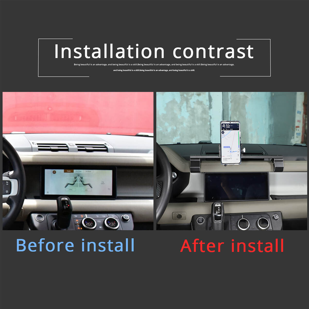 Cradle Holder Car Dashboard Mount Stand For Land Rover Defender 90 110 2020-23 7